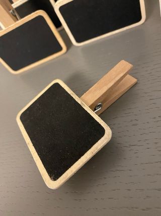 Set 10 mini lavagne in legno con molletta