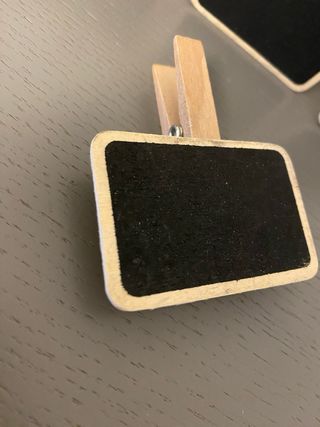 Set 10 mini lavagne in legno con molletta