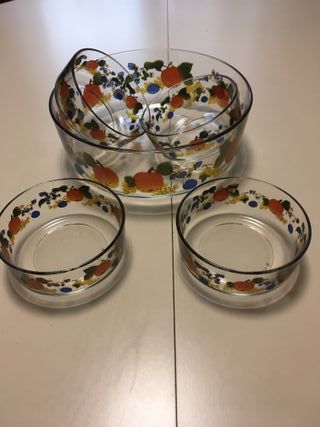 Coppette frutta in vetro vintage 5 pezzi