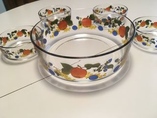 Coppette frutta in vetro vintage 5 pezzi