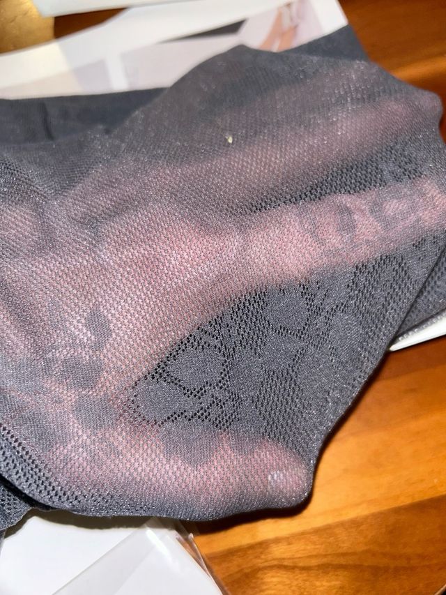 Collant donna fantasia (ricamo fiori)