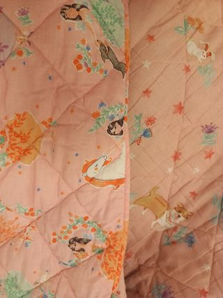 Edredon infantil cama 105 cm reversible.