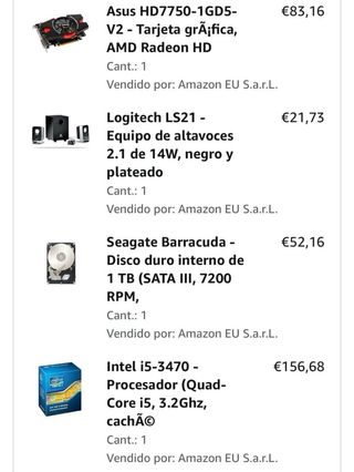 Ordenador de sobremesa (comprado por piezas)