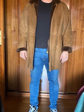 Abrigo piel vuelta marrón