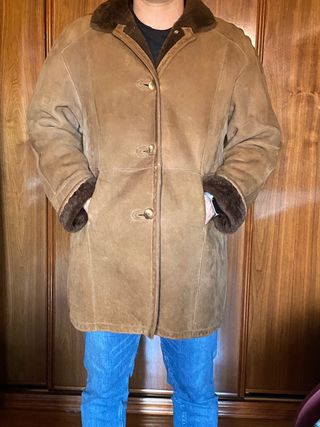 Abrigo piel vuelta marrón