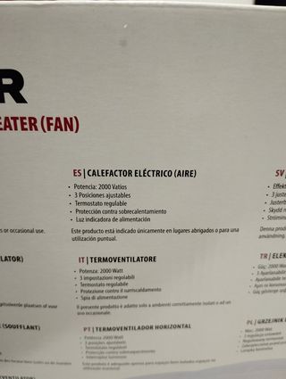 Calefactor electrico Tristar