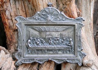 SANTA CENA MODERNISTA PEQUEÑA PLACA RELIGIOSA P.G.