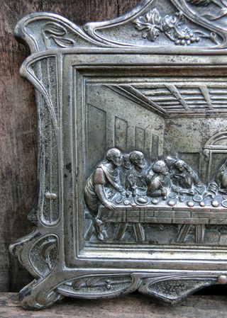 SANTA CENA MODERNISTA PEQUEÑA PLACA RELIGIOSA P.G.