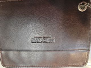 Tarjetero llavero piel marron