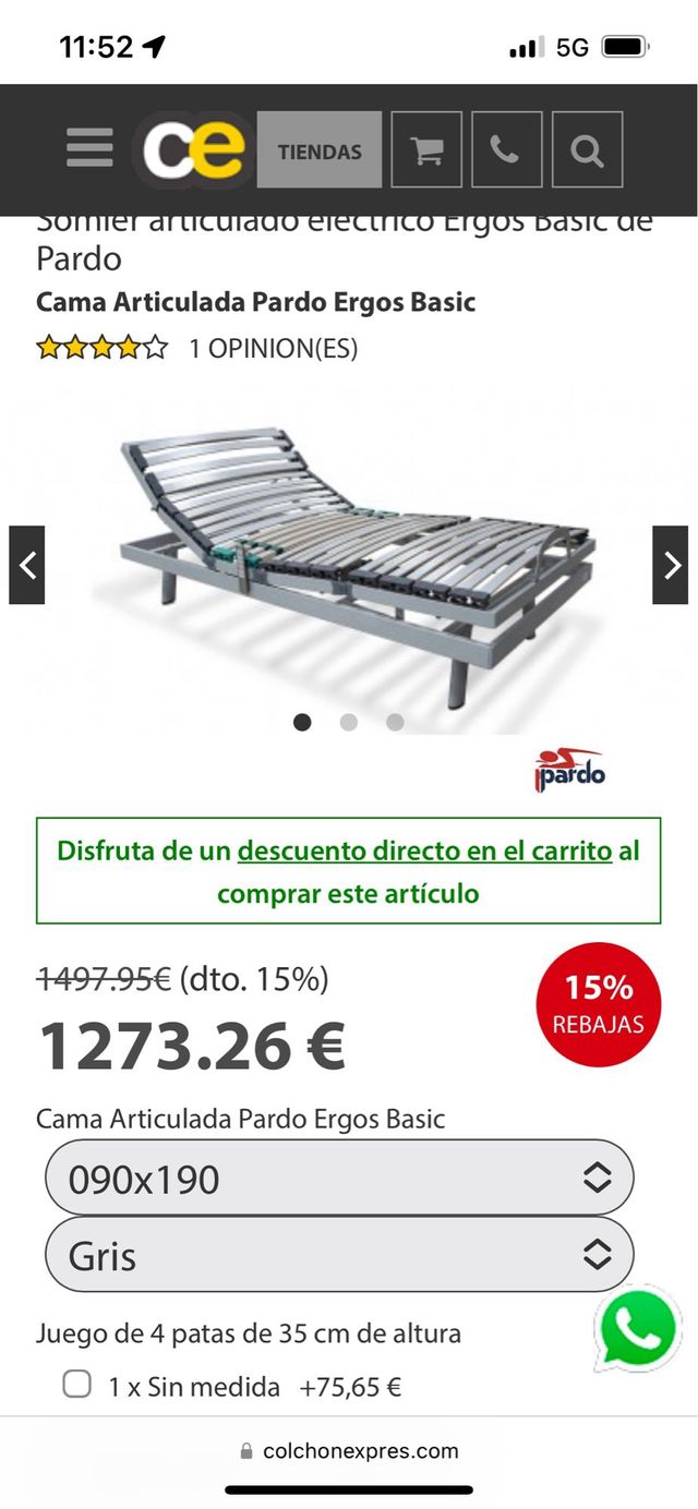 Cama articulada electrica Pando