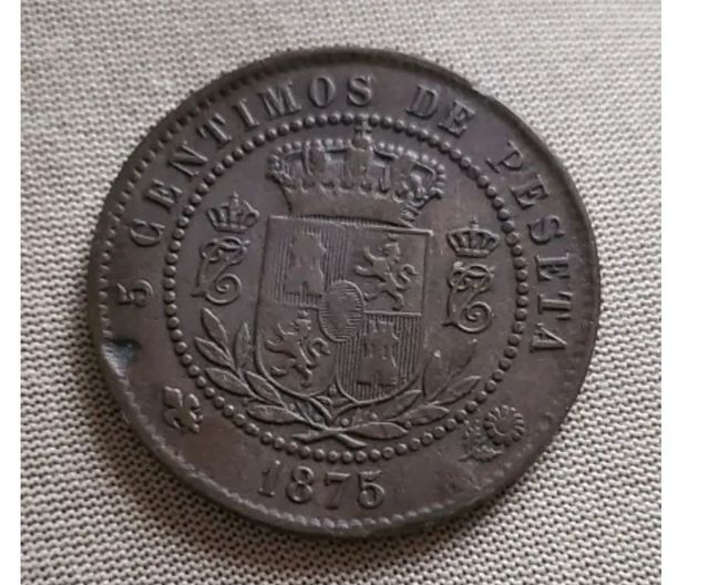 Carlos VII  5 centimos 1875 RRR