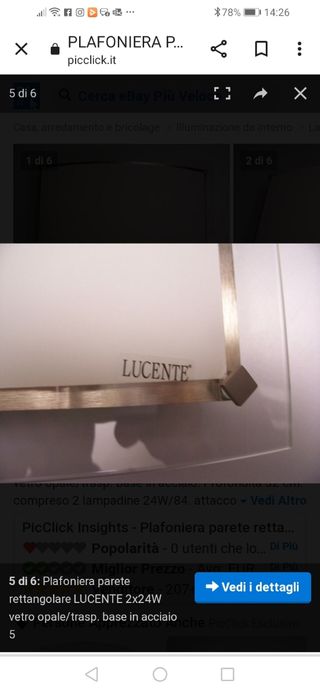 lampada a parete LUCENTE