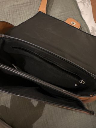 Bolso camel con dibujos en negro