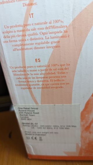 Lámpara sal del himalaya