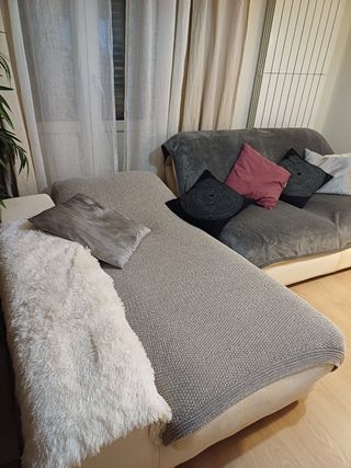 Sofá"cama" (reclinable) 4 plazas de tela