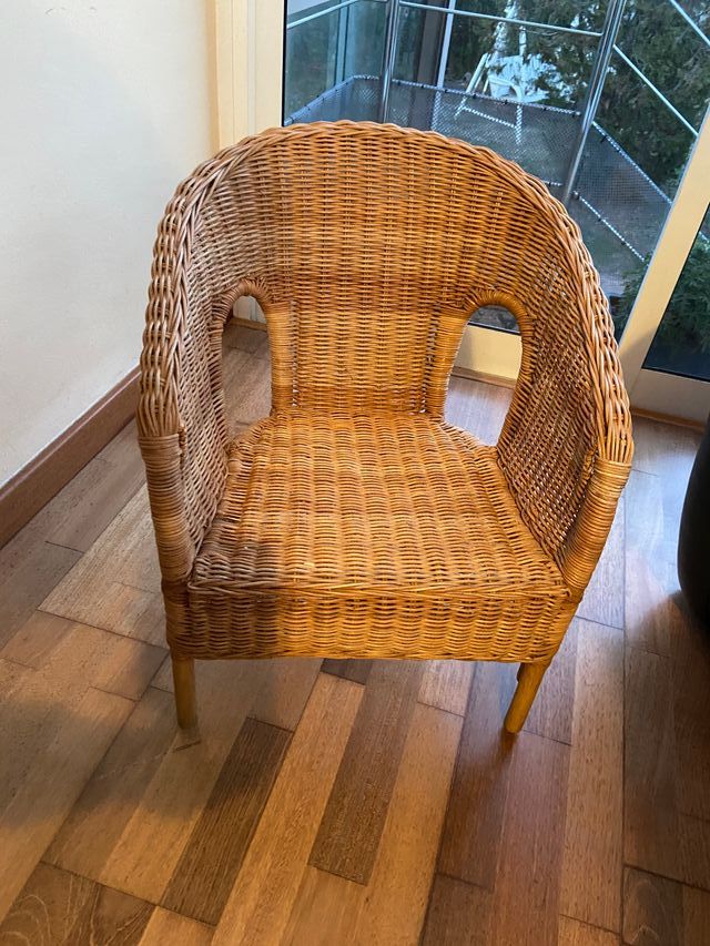 SILLÓN INFANTIL DE MIMBRE, PARA NIÑOS O MUÑECOS