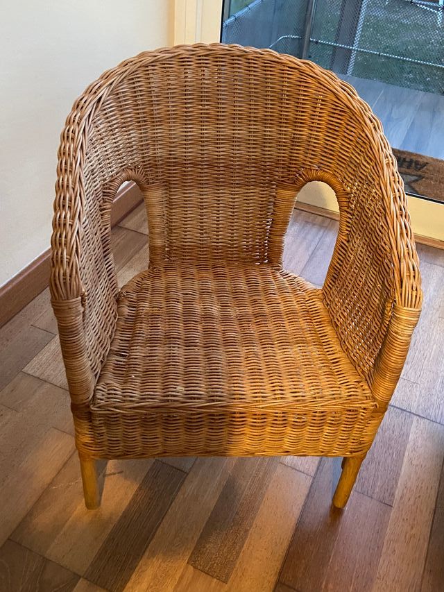 SILLÓN INFANTIL DE MIMBRE, PARA NIÑOS O MUÑECOS
