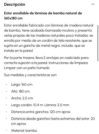 2 estores bambú natural