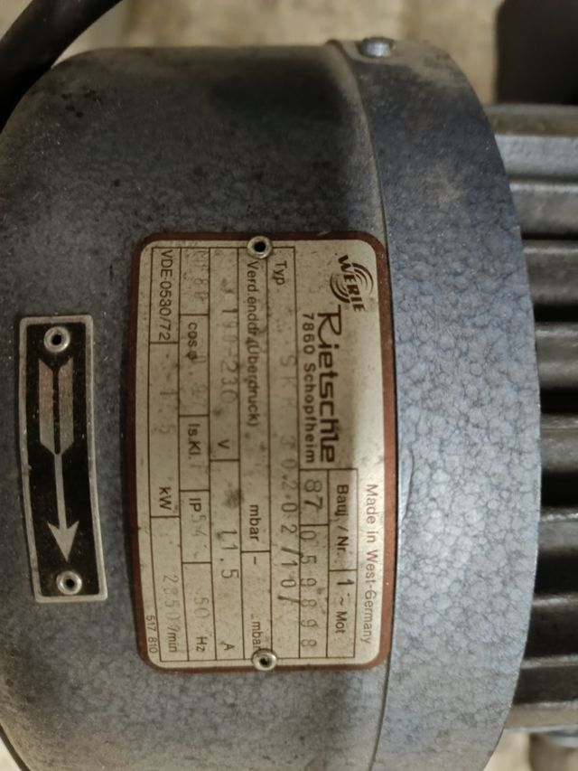 Turbina Vacio aire presión RIETSCHLE