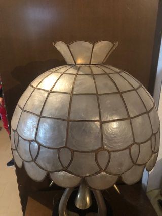 Lampada stile Tiffany madreperla e rame