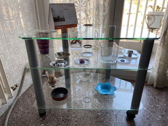 Mesa de cristal para televisor