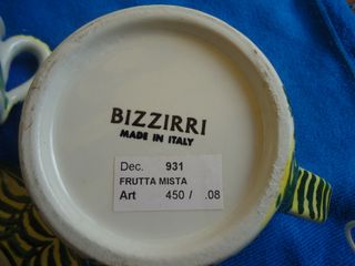 SET tazza te' + bricco BIZZIRRI dipinti a mano