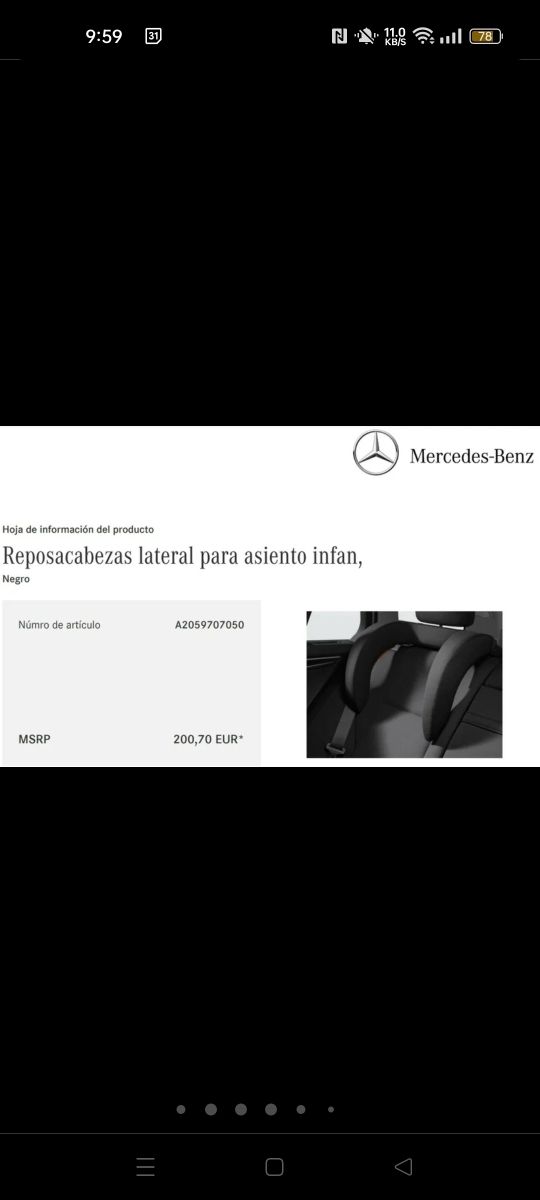 Reposacabeza lateral coche niño viaje