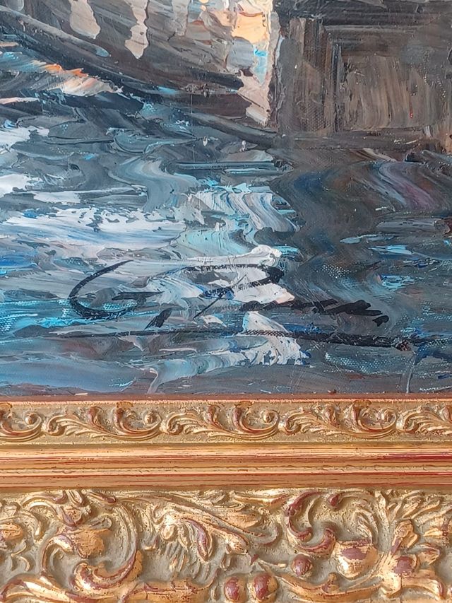 ÓLEO DOBLE ENMARCADO AUTOR G. PARRA