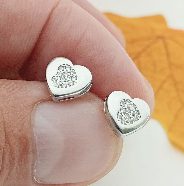 Pendientes corazón plata.