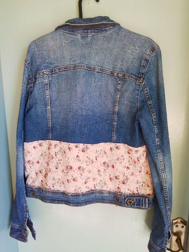 Cazadora tejana, patchwork, hippy