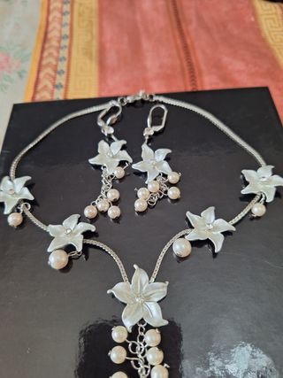 Collana e orecchini argento brunito