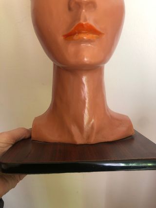 Cabeza maniquí antigua plastico