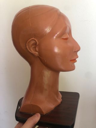 Cabeza maniquí antigua plastico