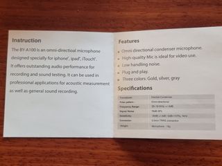 Microfono Condensatore OmniDirezionale iphone ipad
