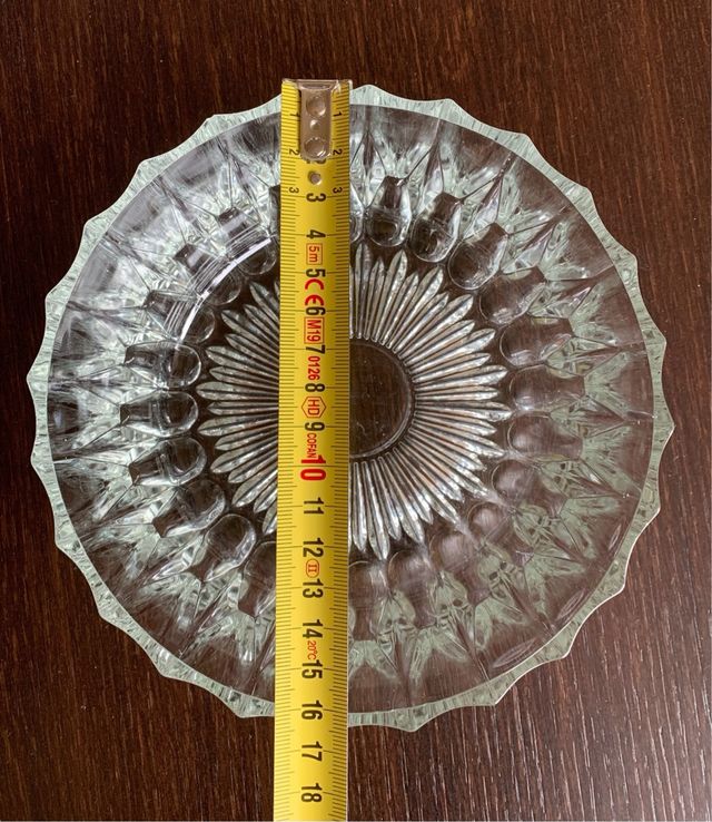 Cuenco, bol antiguo de cristal tallado francés