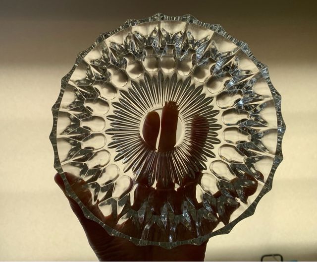 Cuenco, bol antiguo de cristal tallado francés