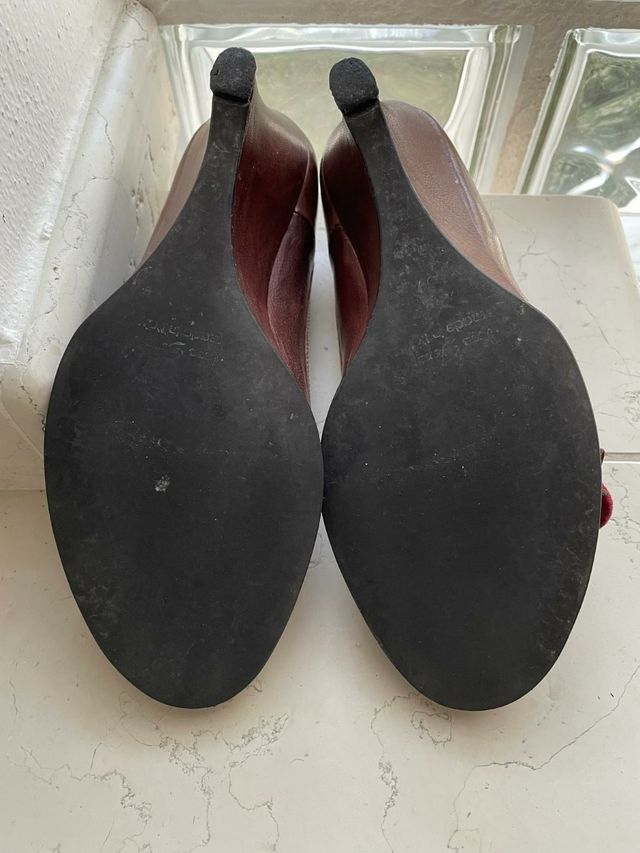 Scarpe Kammi con zeppa in vera pelle