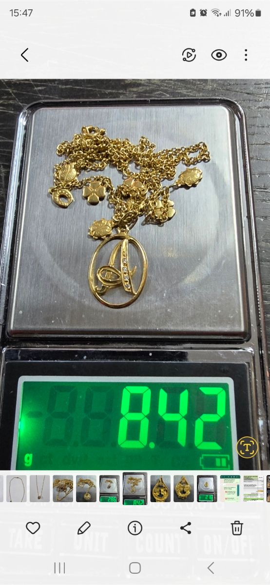 Colgante y cadena oro 18k 44cm 8,42g EN 6 MESES TE