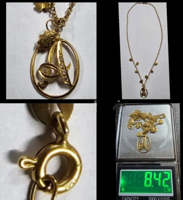 Colgante y cadena oro 18k 44cm 8,42g EN 6 MESES TE