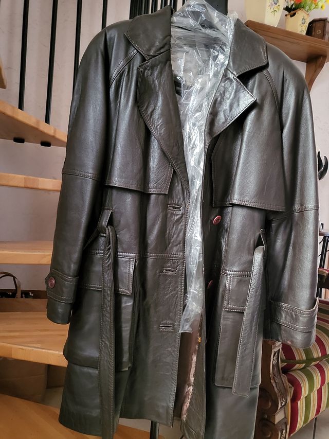 Soprabito in pelle marrone