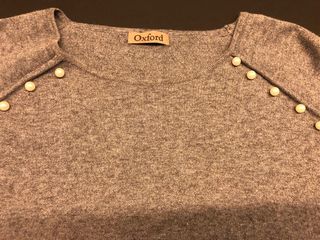 Jersey Mujer Lana Gris con Detalle de Perlas T-M