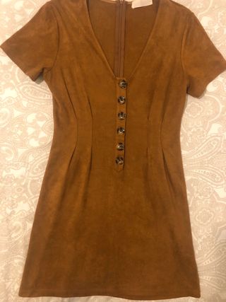 Vestido antelina pico Talla S Pink&Piña