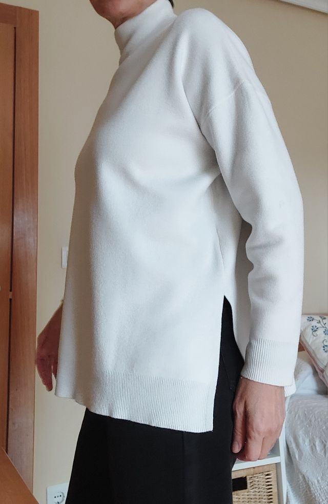 Jersey blanco/crema Stradivarius Talla S