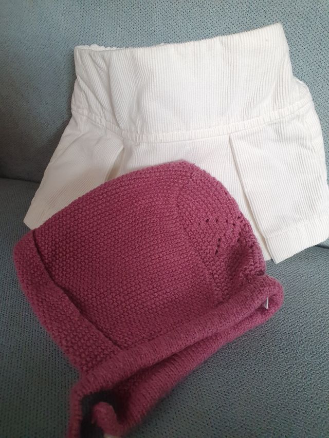 Lote capota t. única Gocco y falda 1-3 m. Benetton