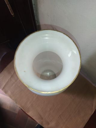 antiguo jarron opalina pintado