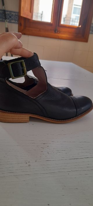 Botas,botines, n°40, mujer, piel de glo.