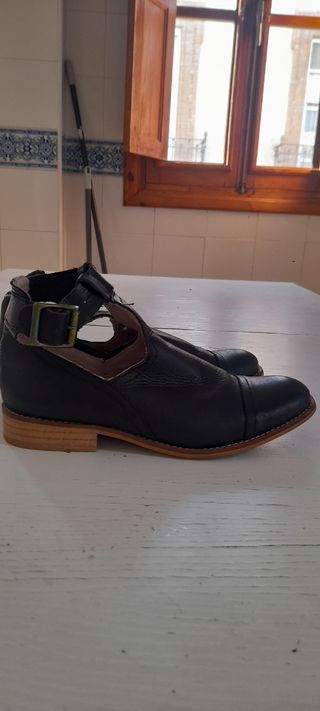 Botas,botines, n°40, mujer, piel de glo.