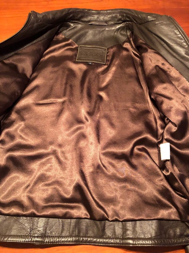 Chaqueta piel marrón