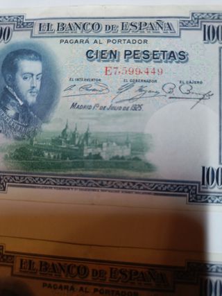 3 Billetes de 100 pesetas 1925