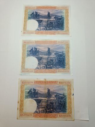 3 Billetes de 100 pesetas 1925